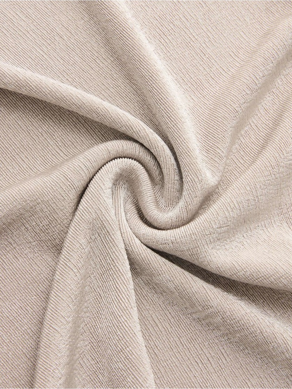 Commense Asymmetric Ruched Short-Sleeve Top in Beige - Picture 3 of 6